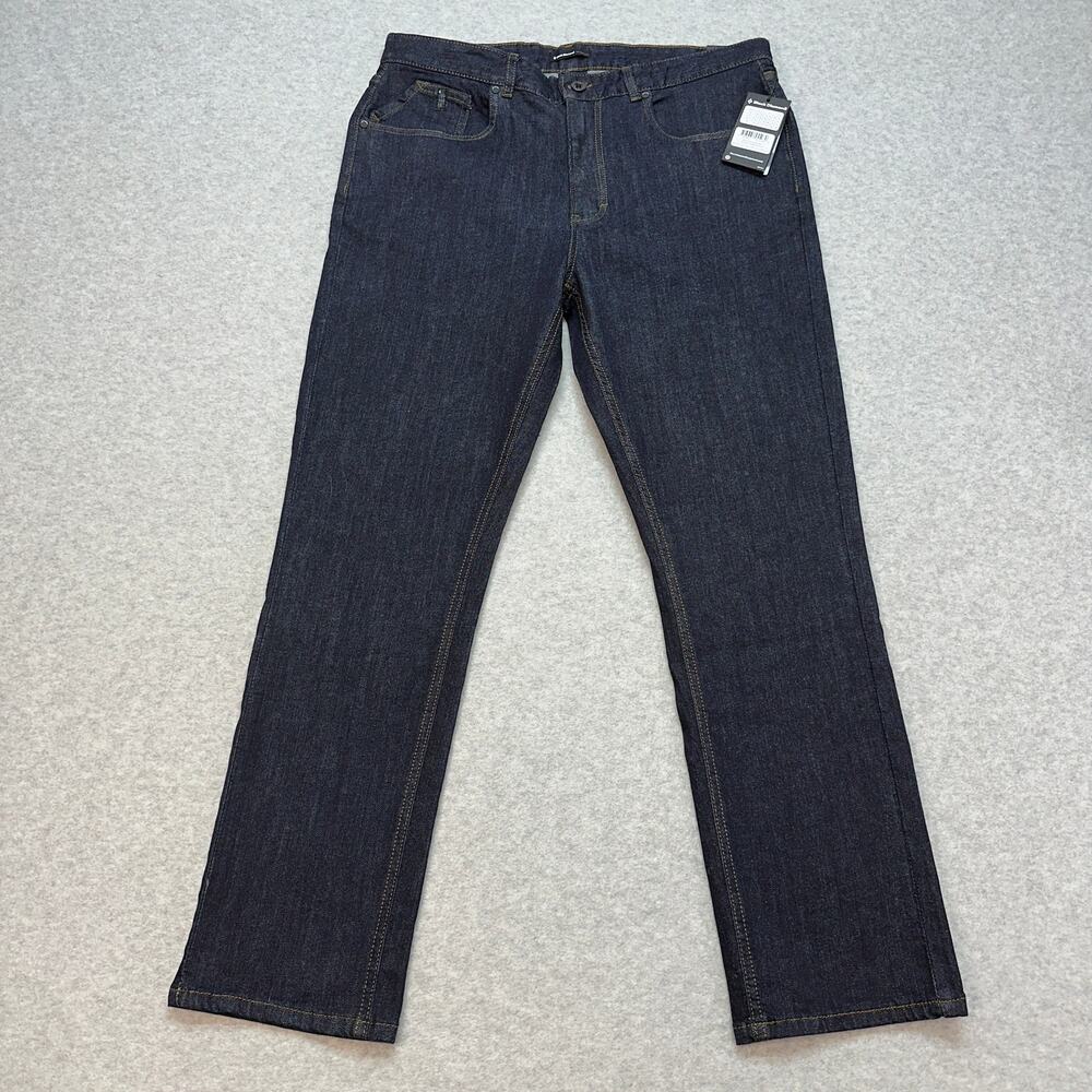 Black Diamond Crag Denim Pants Men 36x30 Blue High Rise Slim Fit Climbing Jeans